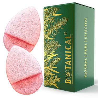 Face Sponges 2 PC Set - Exfoliating Natural Konjac & Sugarcane Bioplastic - Botanical SPA